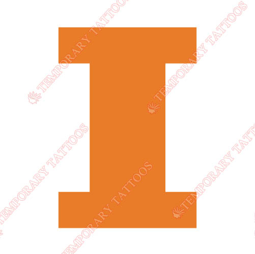 Illinois Fighting Illini Customize Temporary Tattoos Stickers NO.4608